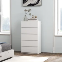 HOMCOM Chest of Drawers, 5-Drawer Storage Cabinets, Modern Dresser, Storage Drawer Unit for Bedroom(m-10)