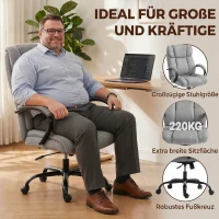 Vinsetto Ergonomische bureaustoel comfortabel kantoorstoel groot formaat, zwart(m-4)