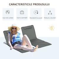 Outsunny Set 2 Saltele de Plaja Pliabile cu Spatar Reglabil(m-7)