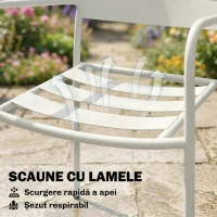 Outsunny Set Bistro pentru Balcon și Grădină, 3 Piese, Alb(m-6)