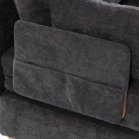 HOMCOM 2-in-1 slaapfauteuil met bedfunctie, slaapbank met 2 wasbare kussens en zijvakken voor woonkamer of slaapkamer(m-10)