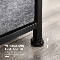 HOMCOM Ladekast met 8 Stoffen Lades, 2 Groot, 6 Klein, Metalen Frame, Kantelbeveiliging, Grijs(m-7)