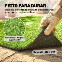 Outsunny Relva Sintética 1m x 4m Tapete de Relva Artificial com Altura de 10 mm Drenagem Automática Verde(m-7)