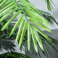 Outsunny Palmier Artificiel Hauteur 1,7 m Arbre Artificiel Tronc Branches Lichen Grandes Feuilles Grand réalisme Pot Inclus(m-7)