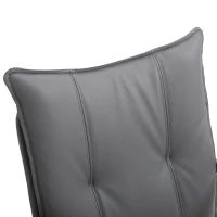 Vinsetto Poltrona Sedia da Ufficio Design Moderno Altezza Regolabile Imbottita, Pelle PU Cotone PP, Grigio, 64 x 57 x 91-101 cm(m-8)