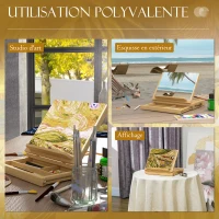Vinsetto Chevalet de table en bois avec tiroir de rangement pour des toiles jusqu'à 24,5 cm pour adultes débutants bois naturel(m-8)