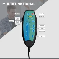 Vinsetto Directiestoel met Massage- en Verwarmfunctie, Voetensteun, Verstelbaar, tot 120kg, Grijs(m-8)