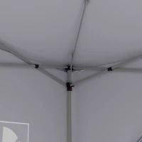 Outsunny Paviljoen, Partytent, 4 afneembare zijwanden, 2 ramen, metalen frame, 2,95 x 2,95 m, Wit(m-8)