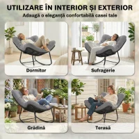 Outsunny Balansoar Boho cu Pernă Moale Gri Închis(m-7)