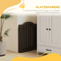 PawHut Hondenhek, 3 panelen, inklapbaar, Massief hout en MDF, 154,5 x 29,5 x 61 cm, Koffie(m-5)