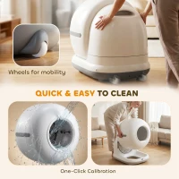 PawHut 72L Self Cleaning Cat Litter Tray Automatic Cat Litter Box APP Control for Multiple Cats(m-8)