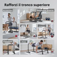 Barre per dip, regolabili in altezza, smontabili e portatili, 100x58x96 cm, Nero(m-8)