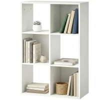 HOMCOM Boekenkast Staande Kast met 3 Niveaus Smalle Kast met Kantelbeveiliging Opbergkast voor Woonkamer Slaapkamer Kantoor Wit(m-10)