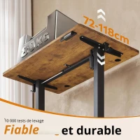 Bureau assis-debout électrique, moteur silencieux, 3 positions mémoire, système anti‑collision, 100×60 cm, 72–118 cm, 100x60x72-118 cm, marron(m-6)