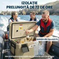 Outsunny cutie frigorifică auto picnic răcitoare portabile frigider băuturi reci călătorie ladă frigorifică congelator rigid bere 40L(m-4)