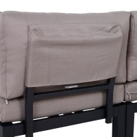 Outsunny 3-delige tuinset bank bijzettafel met kussens aluminium(m-8)