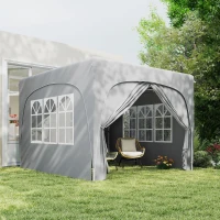 Outsunny 3 x 3 m Paviljoen, Pop-up Tuintent met Zijwanden en Draagtas, UPF50+, Hoogteverstelbaar, Zand(m-8)