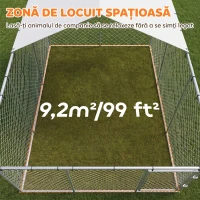 PawHut Împrejmuire pentru Câini cu Acoperiș Impermeabil, 4x2,3x2 m, Argintiu(m-5)