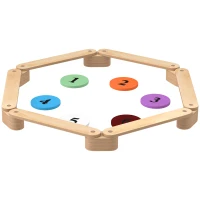 AIYAPLAY Poutre d'équilibre en bois pour enfants parcours de motricité modulable 6 pièces pour intérieur et extérieur naturel(m-12)
