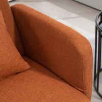 HOMCOM Canapea extensibilă clic clac cu cotiere, spătar reglabil și 2 perne, 170x83x80 cm, maro și culoarea lemnului(m-5)