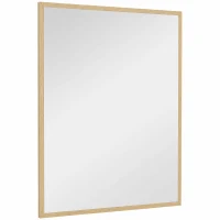 HOMCOM Espelho de Casa de Banho 70x90 cm Espelho de Parede Decorativo para Sala Entrada Corredor Horizontal ou Vertical Madeira(m-11)