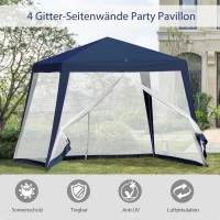Tuinpaviljoen paviljoen partytent tuintent met muggengaas beige 3 x 3 m(m-4)