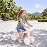 AIYAPLAY Draisienne Bébé 1-2 Ans Pliable, Siège Réglable, Direction Limitée à 135°, Pneus EVA Silencieux, 52x23x36,5cm, Rose(m-16)