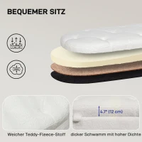 HOMCOM Zitbank met Opbergruimte, Deksel en Metalen Poten voor Woonkamer, Slaapkamer, Hal, Wit(m-6)