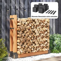 Outsunny Set van 2 brandhouthouders voor binnen – 33,5 x 10 x 15,5 cm, verstelbaar, zwart(m-8)