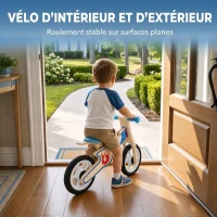 AIYAPLAY Draisienne Enfants Vélo Bébé sans Pédales avec Selle Réglable en PU, pour 3-5 Ans Jusqu'à 50 kg, Bois Naturel(m-7)