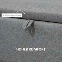 HOMCOM Zitbank, Opbergkist, Gestoffeerde Bank, Linnenlook, tot 150kg, 101x38,5x44,5 cm, Grijs(m-6)
