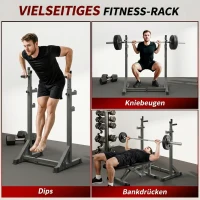 SPORTNOW Hantelständer, höhen- und breitenverstellbar, Hantelablage aus Stahl mit Sicherheitsverschlüssen, bis 150 kg belastbar(m-4)