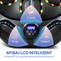 SPORTNOW Aparat de Box Muzical Montat pe Perete cu 9 Moduri și Lumini LED Multicolore, Music Boxing Machine pentru Adulți cu Conexiune Bluetooth, pentru Acasă și Sală, 61x48x11 cm, Negru(m-6)