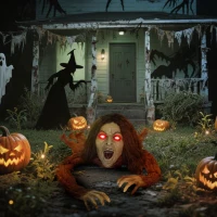 Outsunny Kruipende Zombie Decoratie voor Halloween, Geluid, Licht, Batterijvoeding(m-8)