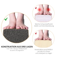 HOMCOM Opvouwbare Evenwichtsbalk, Antislip, Suède Bekleding, Stevig Hout, 210 x 10 x 6,5 cm, Bruin(m-6)