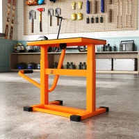 DURHAND Stand pentru motociclete, max. 150 kg, din metal, cu suprafață din cauciuc și manivelă, 48x34x43 cm, portocaliu(m-7)