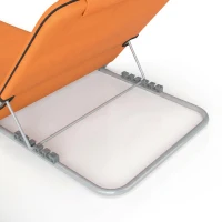 Outsunny Set of Two Metal Frame Beach Chairs, with Reclining Backs - Orange(m-10)
