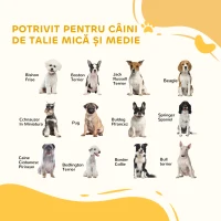 PawHut Poartă pentru Câini Extensibilă cu Ușă și 2 Panouri, Baze Triunghiulare, 112-159x70 cm, Lemn Natural(m-4)