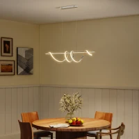 HOMCOM Pendant Light with 3 Colour Temperatures - Silver Tone(m-2)