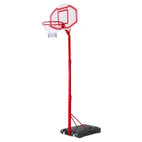 HOMCOM Basketball Hoop Stand Portable System PE Backboard Height Adjustable 2.1-2.6m with Wheels for Adults Sports Fun(m-10)