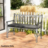 Outsunny Cojín para Banco de Jardín de 2 Plazas para Exterior con Funda Extraíble UPF 30+ Impermeable 110x46x6,5 cm Gris Oscuro(m-10)