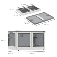 HOMCOM Opbergdoos, set van 3, inklapbaar, met wielen, 60 x 42 x 34 cm, wit(m-3)