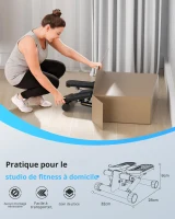 Stepper pour la maison, longueur de pas réglable, pédales amortissantes, 32,5x28,5x8 cm, Noir(m-6)