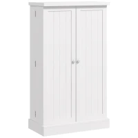 HOMCOM Armario Despensa Cocina con 2 Puertas 16 Estantes Alacena Moderna con Estantes Ajustables 60x30x104 cm Blanco(m-11)