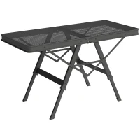 Outsunny Verstelbare Campingtafel Inklapbaar met Metalen Raster, Gemaakt van Aluminium(m-1)