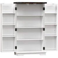 HOMCOM Multi-Storage Farmhouse Style Cabinet - White(m-1)