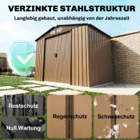 Outsunny tuinhuisje metaal geel 213 x 130 x 185 cm(m-4)