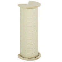 PawHut krabpaal voor katten 85 cm, hoekontwerp, ruimtebesparend, 35 cm x 35 cm x 85 cm, roomwit(m-1)