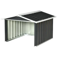 Outsunny Metalen schuur voor robotmaaier, roestvrij, 86 x 100 x 63 cm, Donkergrijs(m-10)