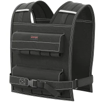 SPORTNOW Vestă cu Greutăți Reglabilă 20 kg cu 20 de Greutăți, Vestă cu Benzi Reflectorizante, 50x40 cm, Neagră(m-12)